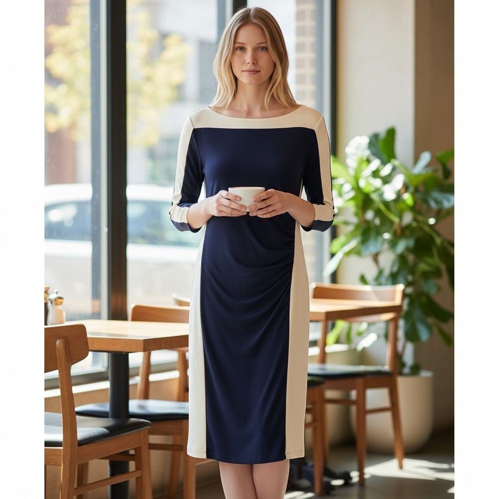XL 34 | NWT Lauren Ralph Lauren Colorblock Ruched Career Dress 16